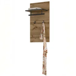 Appendiabiti a parete 40x70h cm con mensola rovere Lolla