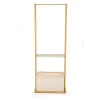 Appendiabiti da ingresso 60x166h cm in bambù tessuto beige oro Yasu