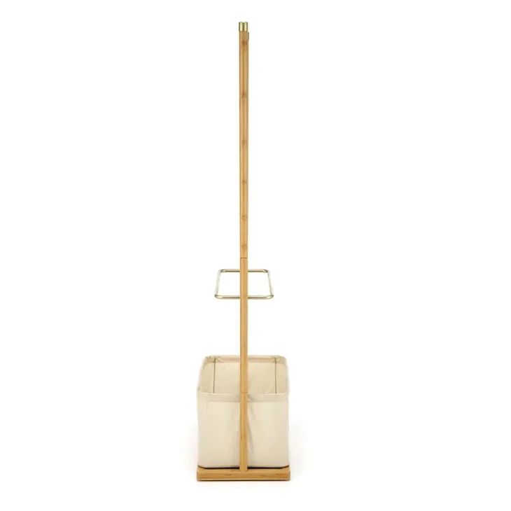 Appendiabiti da ingresso 60x166h cm in bambù tessuto beige oro Yasu