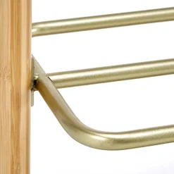 Appendiabiti da ingresso 60x166h cm in bambù tessuto beige oro Yasu