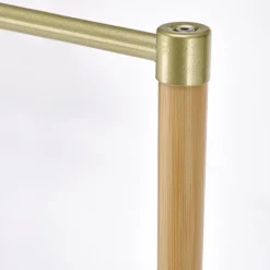 Appendiabiti da ingresso 60x166h cm in bambù tessuto beige oro Yasu