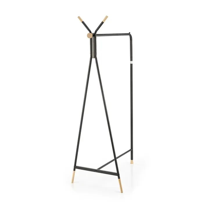 Appendiabiti da ingresso 91x165h cm moderno in acciaio nero rovere Shira