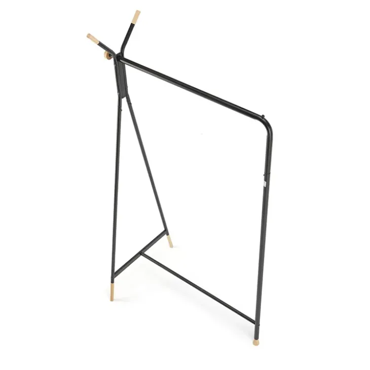 Appendiabiti da ingresso 91x165h cm moderno in acciaio nero rovere Shira