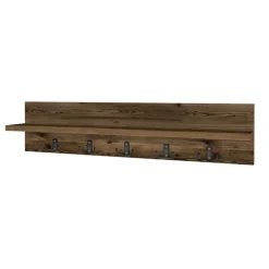 Appendiabiti da parete 80x18h cm con mensola noce Makira