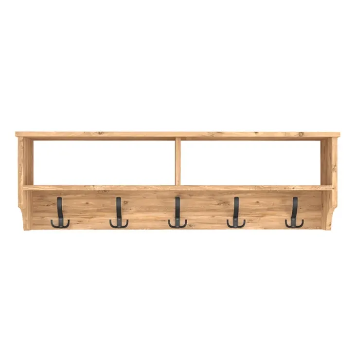 Appendiabiti da parete 120x37h cm con vani rovere rustico Fionia
