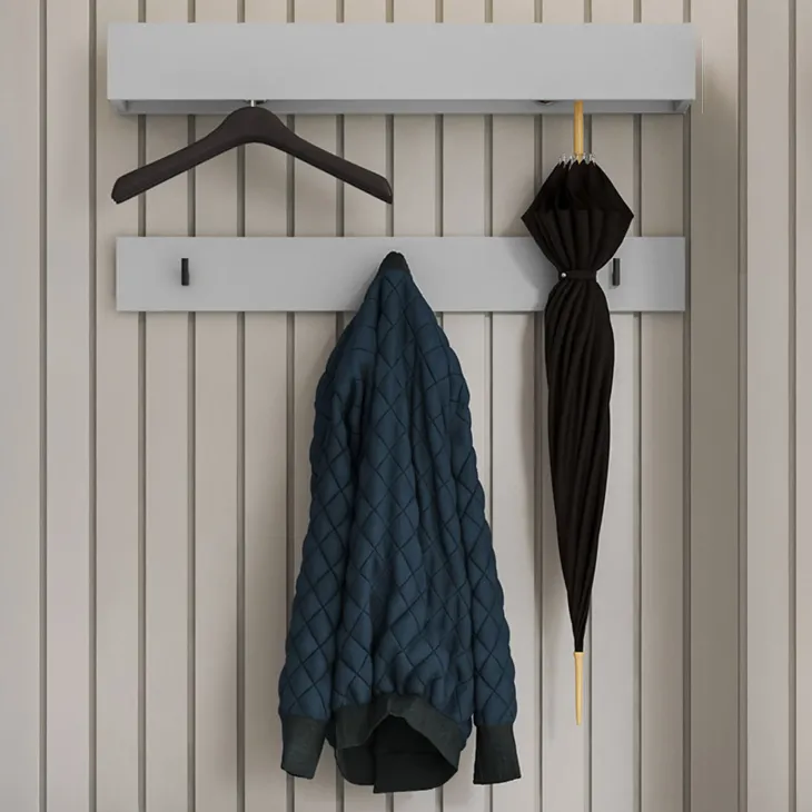 Appendiabiti da parete 92x12h cm grigio Accent