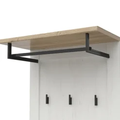 Appendiabiti 59x143h cm da parete bianco frassinato rovere Lars