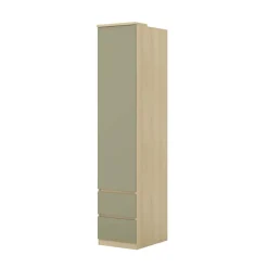 Armadio angolare 234x215h cm 8 ante 10 cassetti verde salvia rovere Elvira