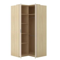 Armadio angolare 109x215h cm 2 ante moderno beige cashmere rovere Elvira