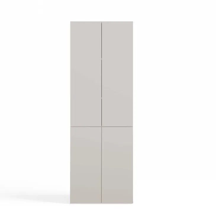 Armadio lavanderia 60x174h cm con cesto porta biancheria e 3 ante beige cashmere Melanie