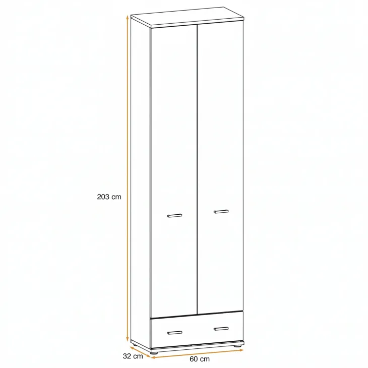 Armadio multiuso ingresso 60x203h cm 2 ante rovere sonoma California Gihome®