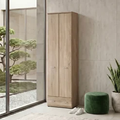 Armadio multiuso ingresso 60x203h cm 2 ante rovere sonoma California Gihome®