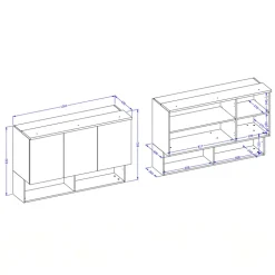 Armadio per cameretta 251x215h cm con scrivania e libreria verde salvia rovere Elvira