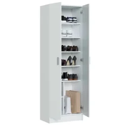Armadio scarpiera 59x180h cm 2 ante battenti bianco opaco Easy