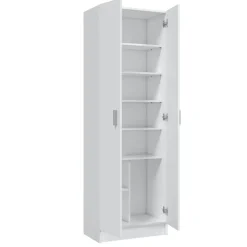 Armadio scarpiera 59x180h cm 2 ante battenti bianco opaco Easy