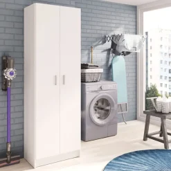 Armadio scarpiera 59x180h cm 2 ante battenti bianco opaco Easy