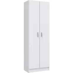 Armadio scarpiera 59x180h cm 2 ante battenti bianco opaco Easy