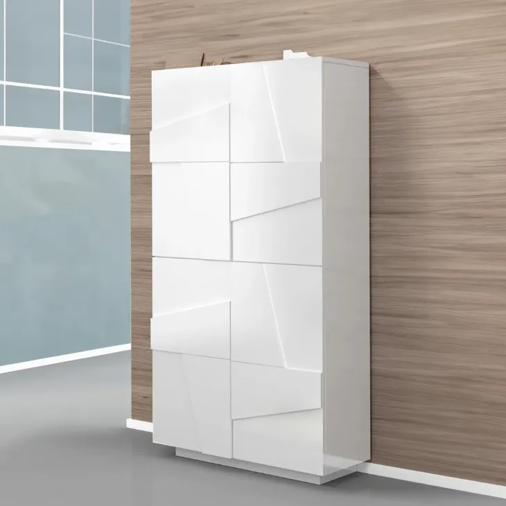 Armadio scarpiera 80x168h cm 4 ante bianco lucido Zenzero