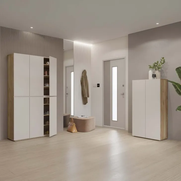 Armadio scarpiera 70x130h cm 2 ante cashmere rovere Delia