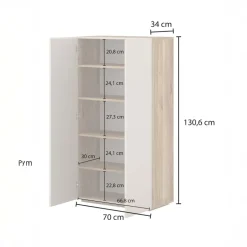 Armadio scarpiera 70x130h cm 2 ante cashmere rovere Delia