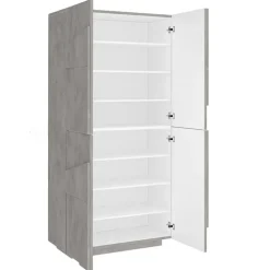 Armadio scarpiera 80x168h cm 4 ante grigio cemento Zenzero