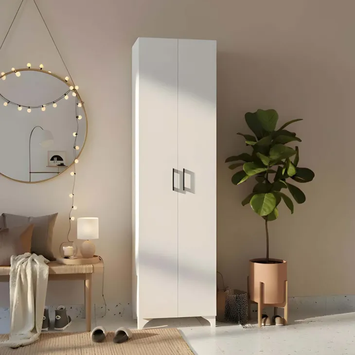 Armadio scarpiera 49x178h cm multifunzione 2 ante bianco Dama