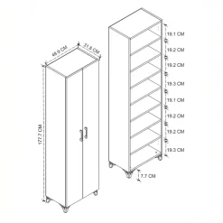 Armadio scarpiera 49x178h cm multifunzione 2 ante rovere rustico Dama