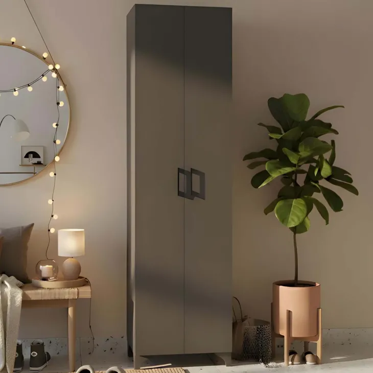 Armadio scarpiera 49x178h cm multifunzione 2 ante antracite Dama