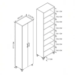 Armadio scarpiera 49x178h cm multifunzione 2 ante antracite Dama