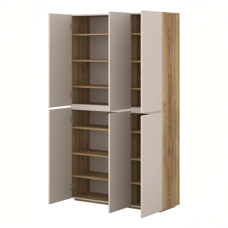 Armadio scarpiera 105x184h cm multiuso 6 ante cashmere rovere Delia