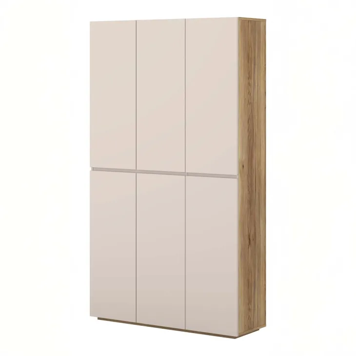 Armadio scarpiera 105x184h cm multiuso 6 ante cashmere rovere Delia