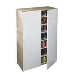 Armadio scarpiera 72x103h cm 6 ripiani bianco opaco rovere Stil Gihome®