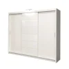 Armadio scorrevole 250x215h cm 3 ante moderno cassetti e led bianco Larissa
