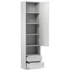 Armadio shabby 54x220h cm con vano comodino bianco Shubo