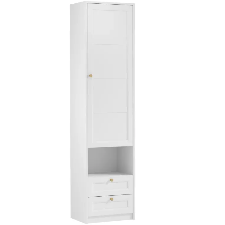 Armadio shabby 54x220h cm con vano comodino bianco Shubo