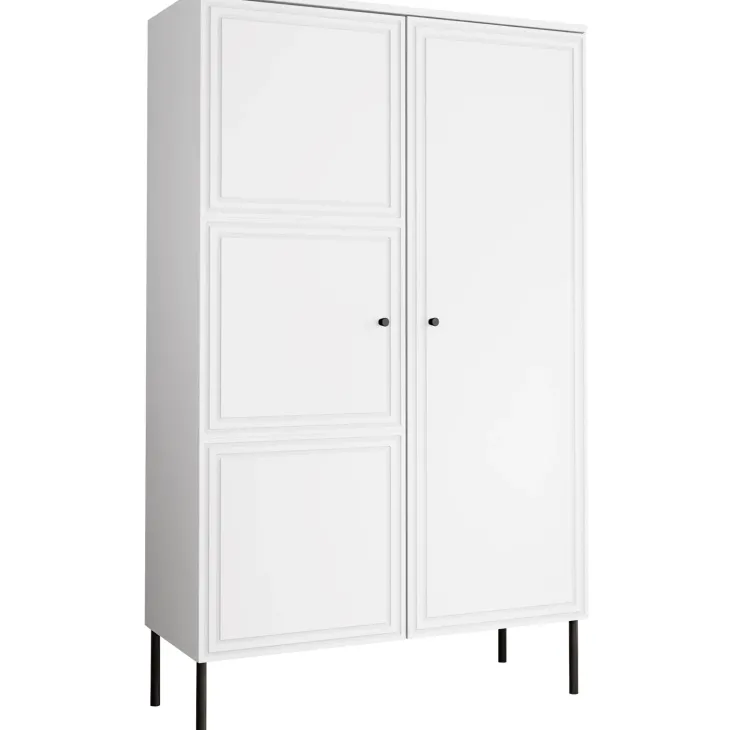 Armadio soggiorno 100x166h cm 2 ante bianco opaco Stark