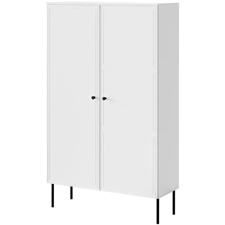 Armadio soggiorno 100x166h cm 2 ante bianco opaco Stark