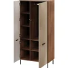 Armadio soggiorno 90x168h cm 4 ante beige cashmere noce Serenia