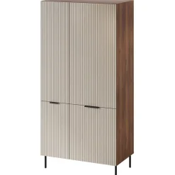 Armadio soggiorno 90x168h cm 4 ante beige cashmere noce Serenia