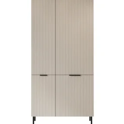 Armadio soggiorno 90x168h cm 4 ante beige cashmere noce Serenia