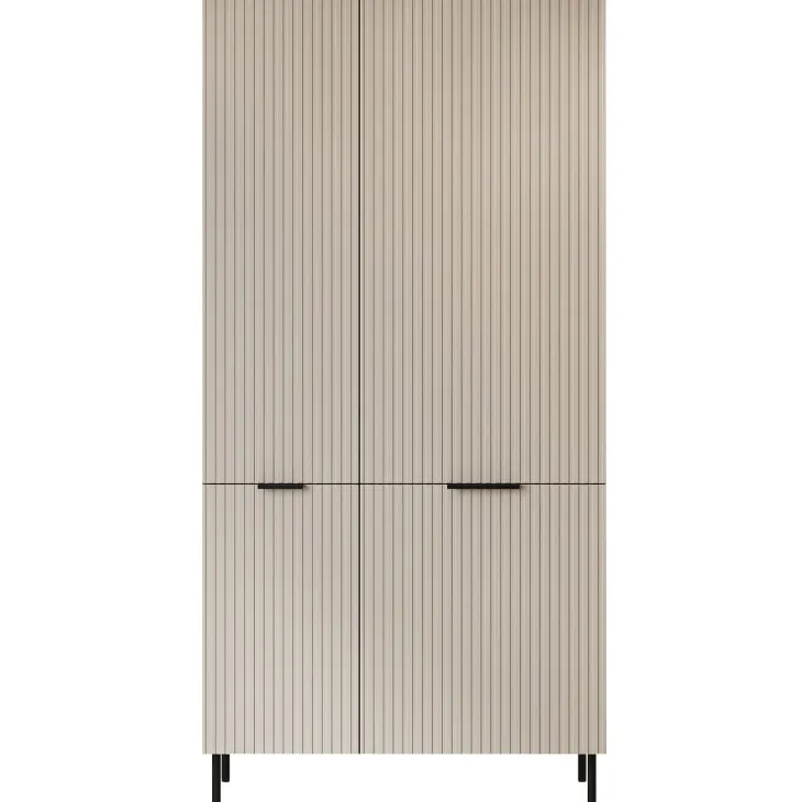 Armadio soggiorno 90x168h cm 4 ante beige cashmere noce Serenia