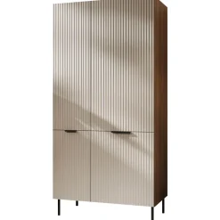 Armadio soggiorno 90x168h cm 4 ante beige cashmere noce Serenia