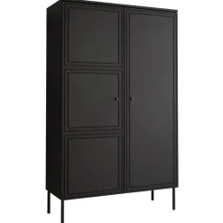 Armadio soggiorno 100x166h cm 2 ante nero opaco Stark