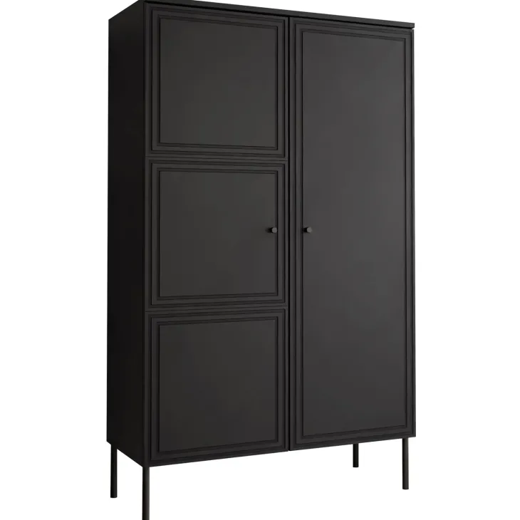 Armadio soggiorno 100x166h cm 2 ante nero opaco Stark
