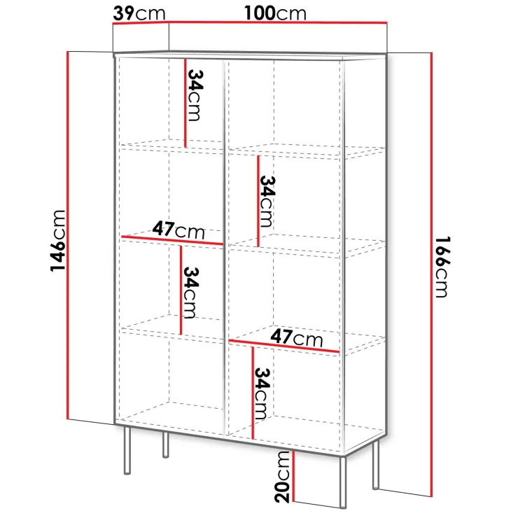 Armadio soggiorno 100x166h cm 2 ante nero opaco Stark