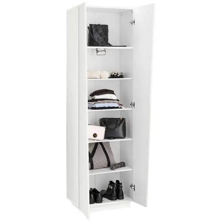 Armadio soggiorno 60x200h cm moderno bianco lucido Candia Gihome®