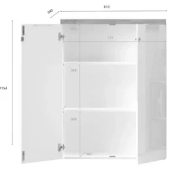 Armadio ufficio con serratura 80x115h cm 2 ante bianco lucido rovere chiaro Opera