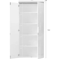 Armadio ufficio con serratura 80x190h cm 2 ante bianco lucido rovere chiaro Opera