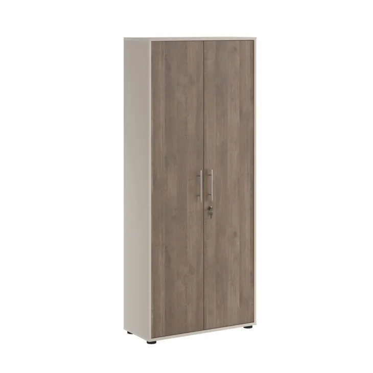 Armadio ufficio 79x188cm 2 ante con serratura beige cashmere noce Woody