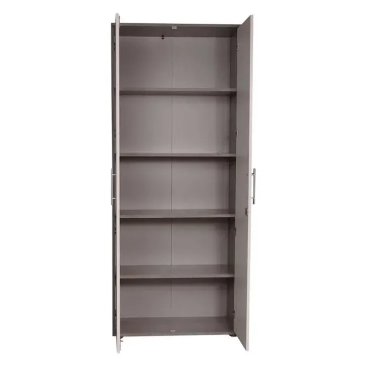 Armadio ufficio 79x188h cm 2 ante con serratura bianco frassinato cemento Woody